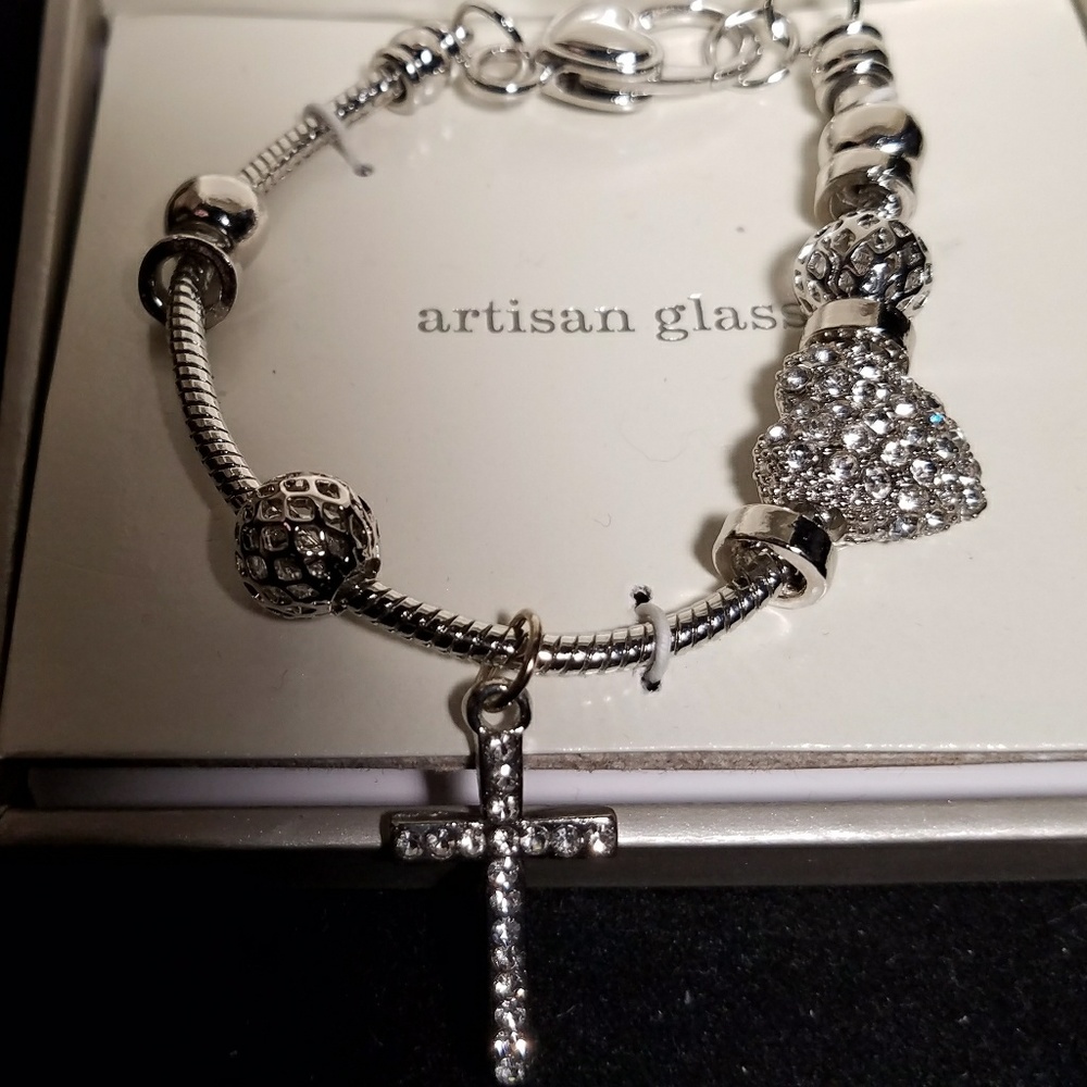 Artisan Glass Silver Bracelet